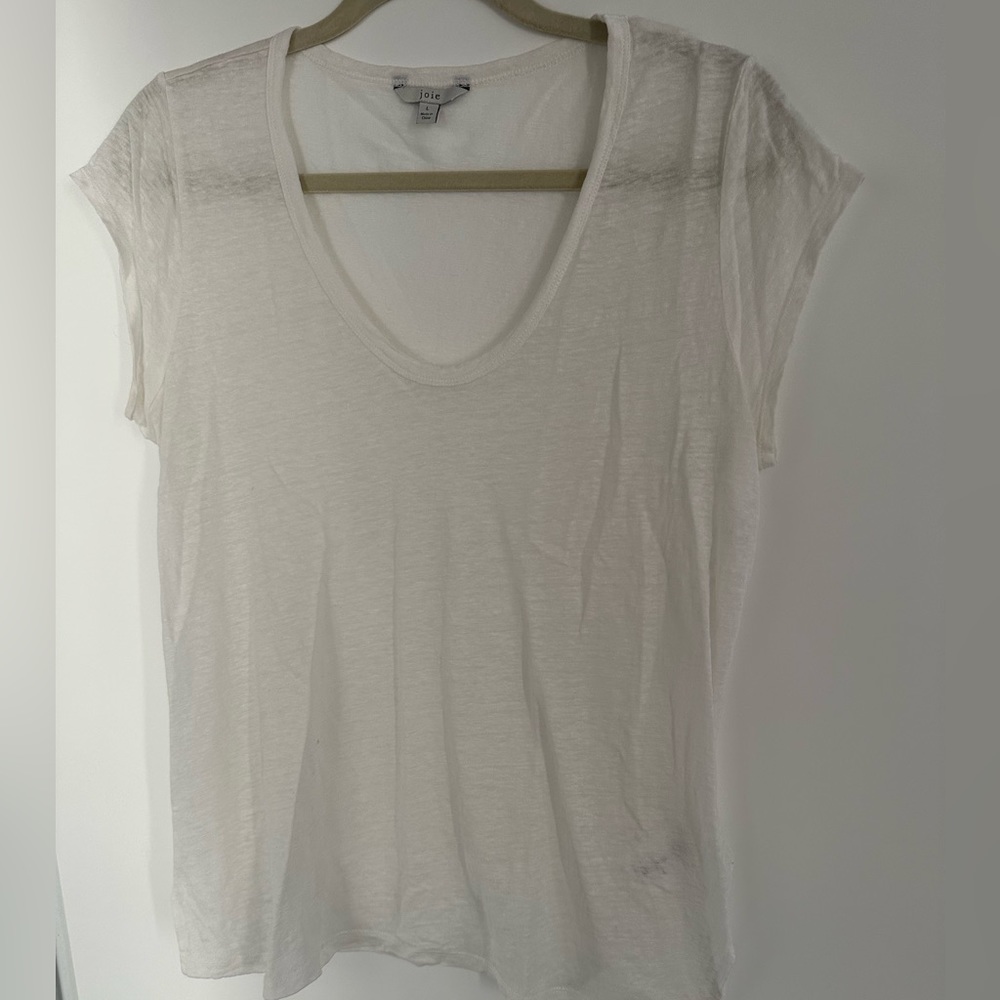 Joie White Scoop Neck TShirt